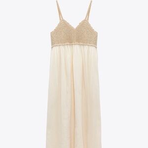 Zara Crocheted top midi dress